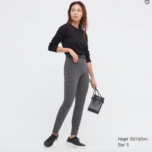 Uniqlo stretch leggings pants, heathered gray twill size small